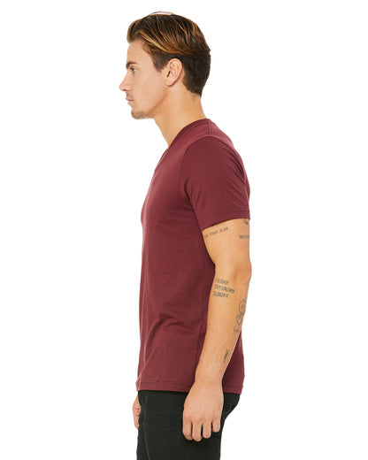 Unisex Triblend V-Neck T-Shirt - Cardinal Triblend