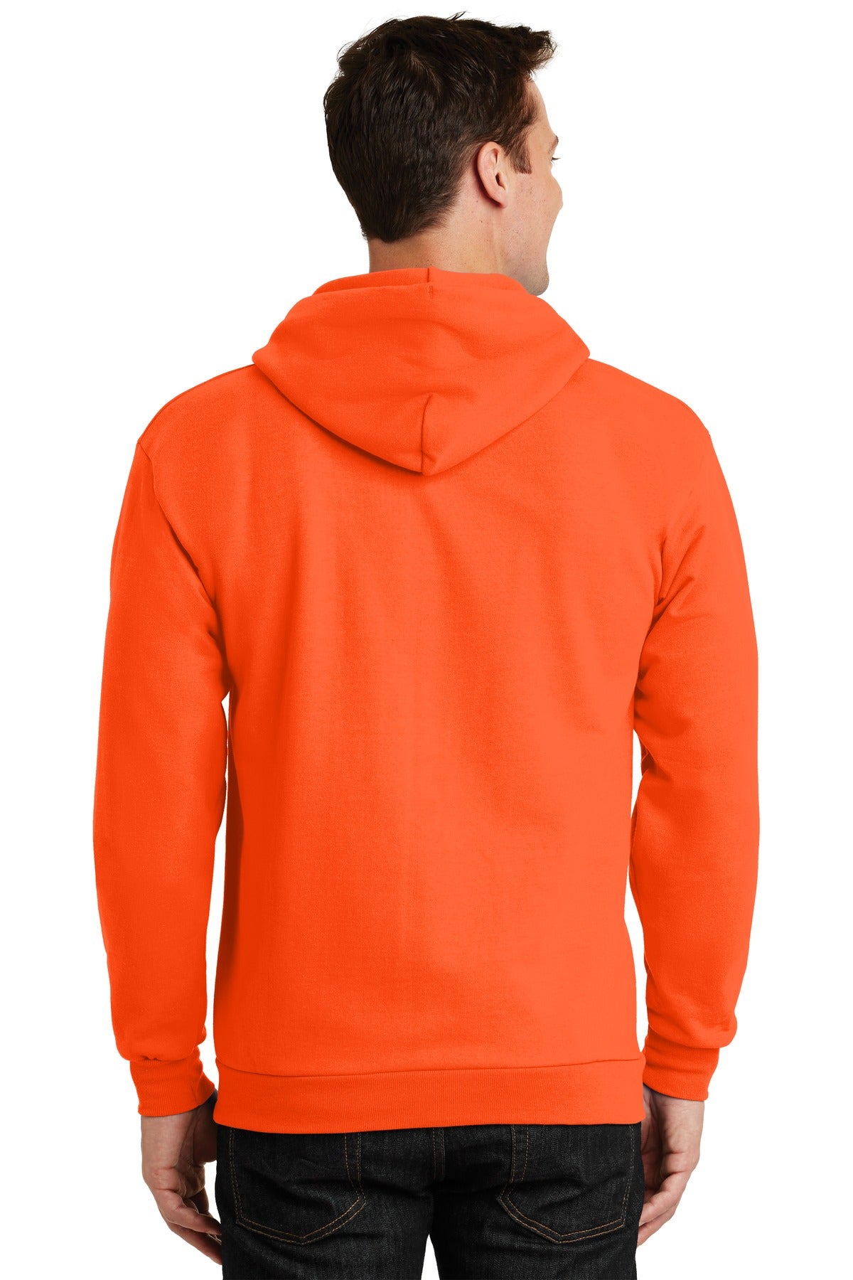 Unisex Essential Fleece Full-Zip Hoodie - Safety Orange