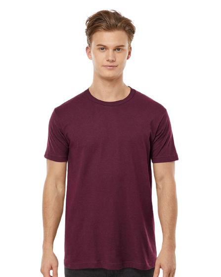 Unisex Fine Jersey Tee - Burgundy