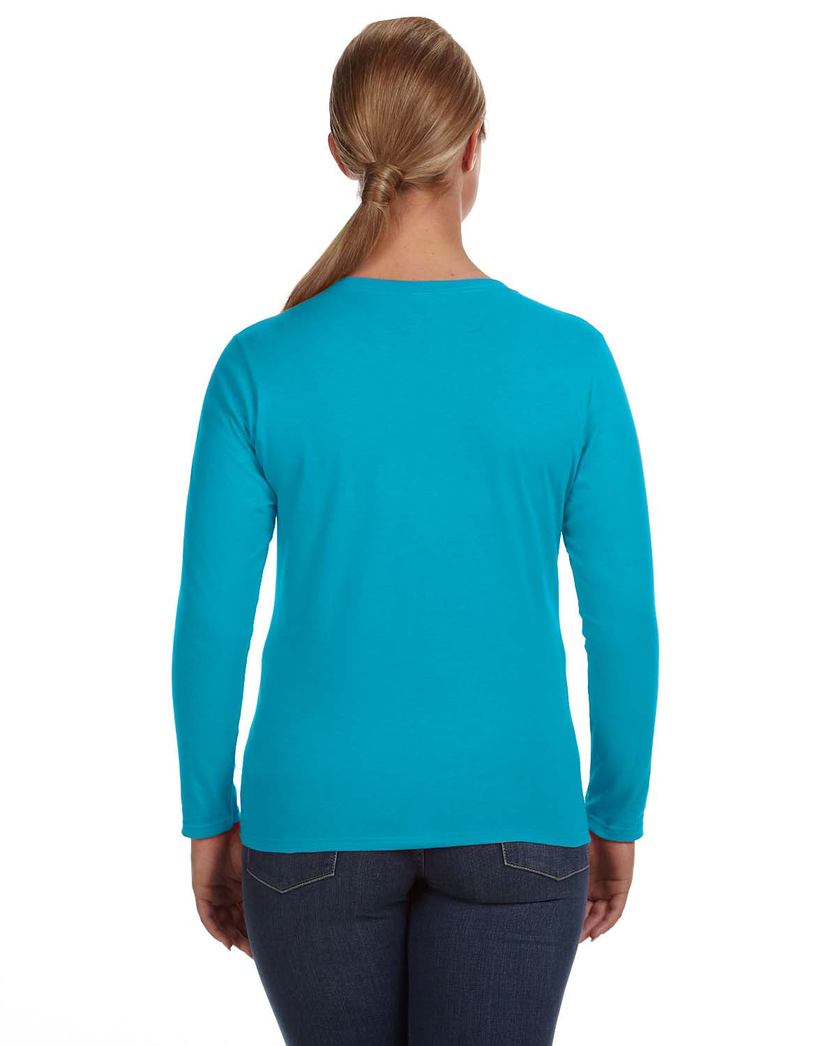 Women's Lightweight Long-Sleeve T-Shirt - Caribbean Blue
