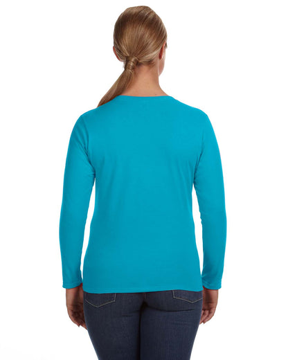 Women's Lightweight Long-Sleeve T-Shirt - Caribbean Blue