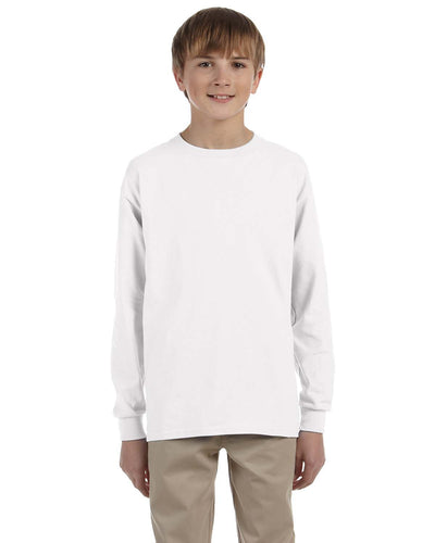 Youth Ultra Cotton® 6 oz. Long-Sleeve T-Shirt - White