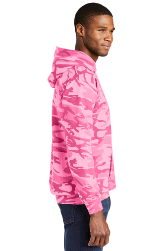 Unisex Core Fleece Camo Pullover Hoodie - Pink Camo