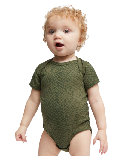 Infant Fine Jersey Bodysuit - Green Reptile