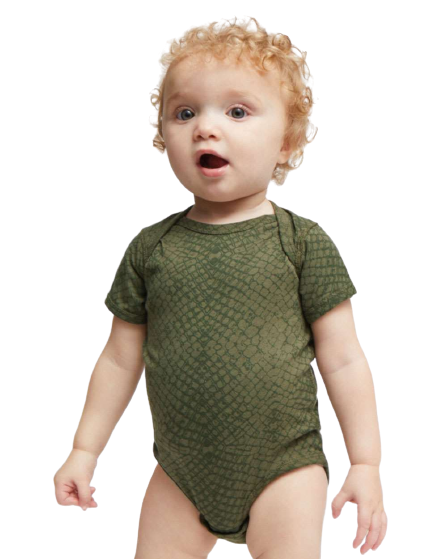 Infant Fine Jersey Bodysuit - Green Reptile