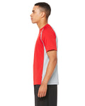 Unisex Colorblocked Short-Sleeve T-Shirt - Red / Gray / Slate