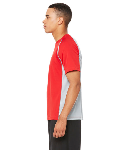 Unisex Colorblocked Short-Sleeve T-Shirt - Red / Gray / Slate