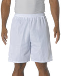 Unisex Nine Inch Inseam Mesh Short - White