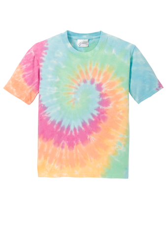 Youth Tie-Dye Tee - Pastel Rainbow