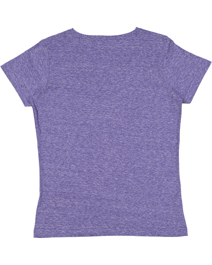 Women's Harborside Melange V-Neck T-Shirt - Purple Melange