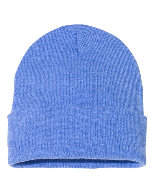 12" Solid Knit Beanie - Heather Royal
