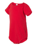 Infant Baby Rib Short-Sleeve One-Piece - Red