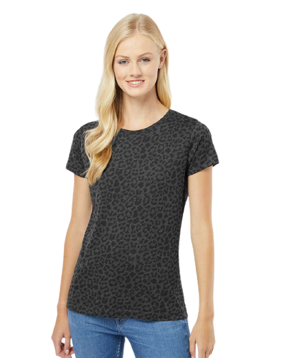 Women's Fine Jersey T-Shirt - Black Leopard