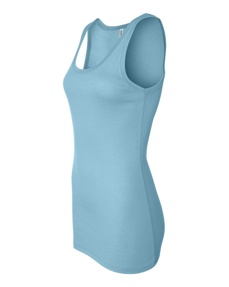 Women's Sheer Mini Rib Tank - Light Aqua