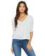 Bella + Canvas 8825 - Women's Flowy Boxy Half-Sleeve V-Neck T-Shirt - White Marble