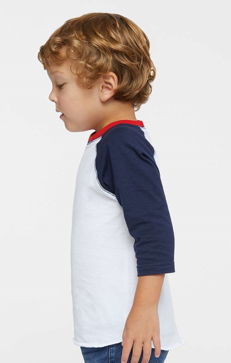 Toddler Baseball T-Shirt - White / Navy / Red