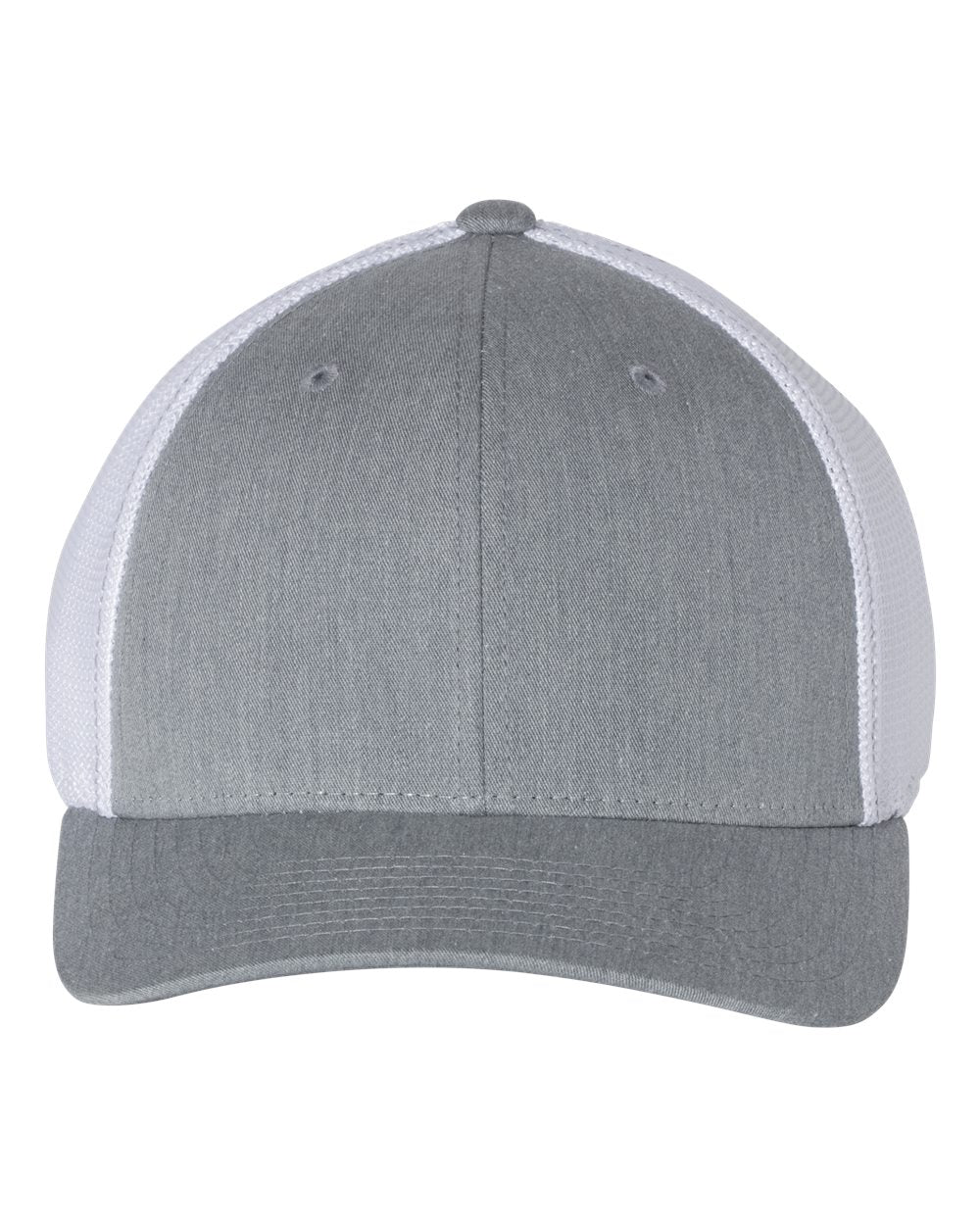 Fitted Trucker with R-Flex - Heather Gray / White