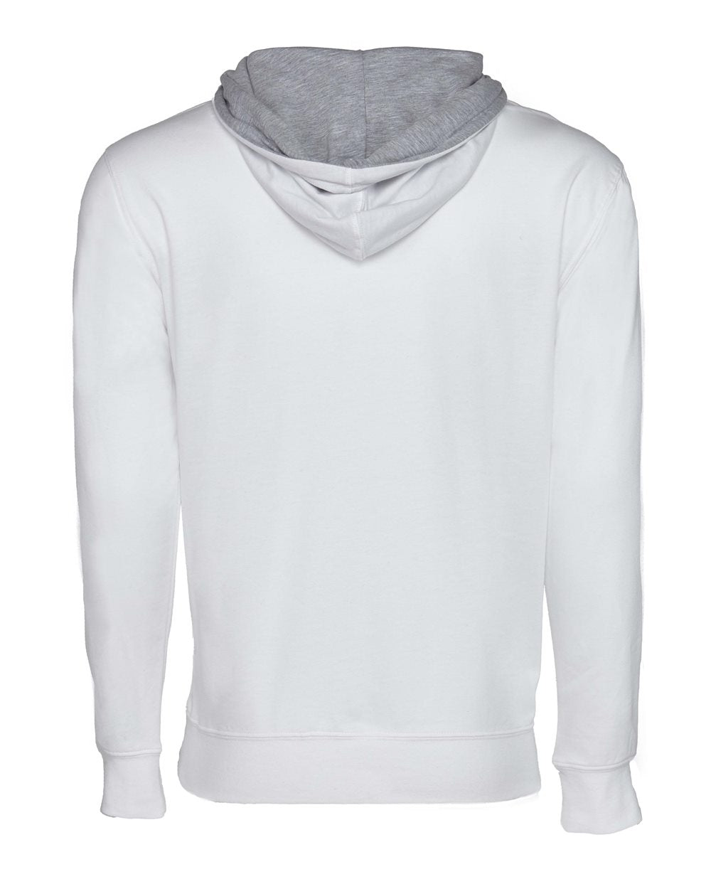 Unisex French Terry Pullover Hoodie - White / Heather Gray
