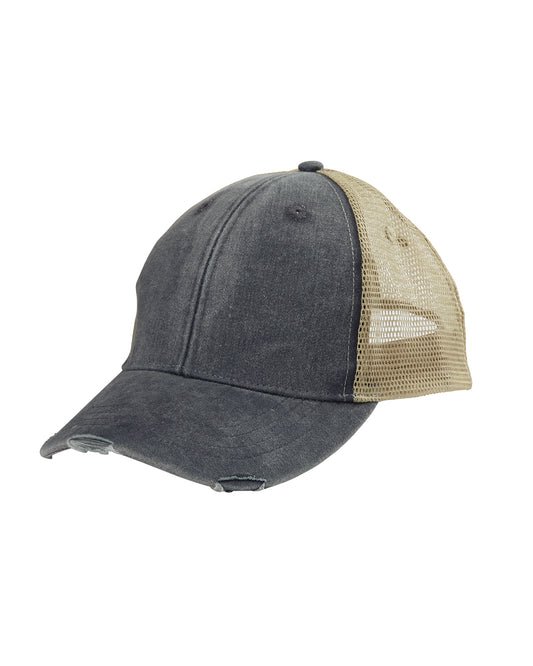 Distressed Ollie Cap - Black / Tan