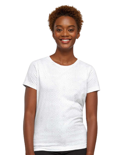 Women's Fine Jersey T-Shirt - White Reptile