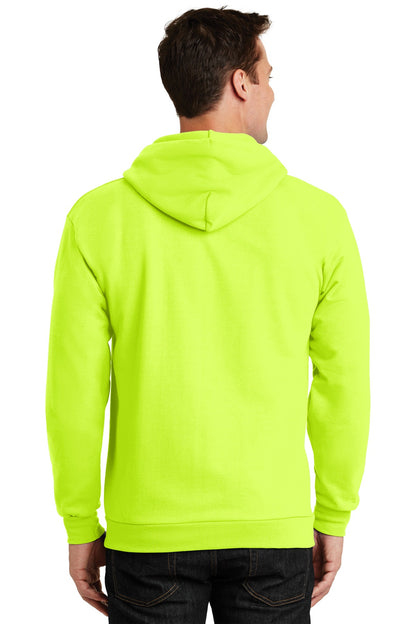 Unisex Essential Fleece Full-Zip Hoodie - Safety Green