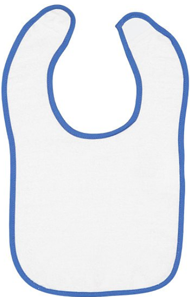 Infant Contrast Trim Terry Bib - White / Royal