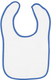 Rabbit Skins 1003 - Infant Contrast Trim Terry Bib - White / Royal