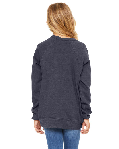 Youth Sponge Fleece Raglan Sweatshirt - Heather Navy