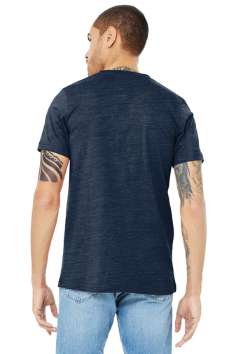 Unisex Jersey Short-Sleeve V-Neck T-Shirt - Navy Slub