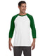 All Sport M3229 - Unisex Baseball T-Shirt - White / Sport Forest