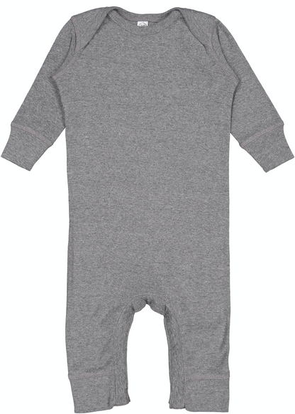 Infant Long-Sleeve Baby Rib Coverall - Granite Heather