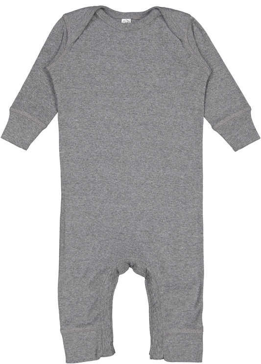 Infant Long-Sleeve Baby Rib Coverall - Granite Heather
