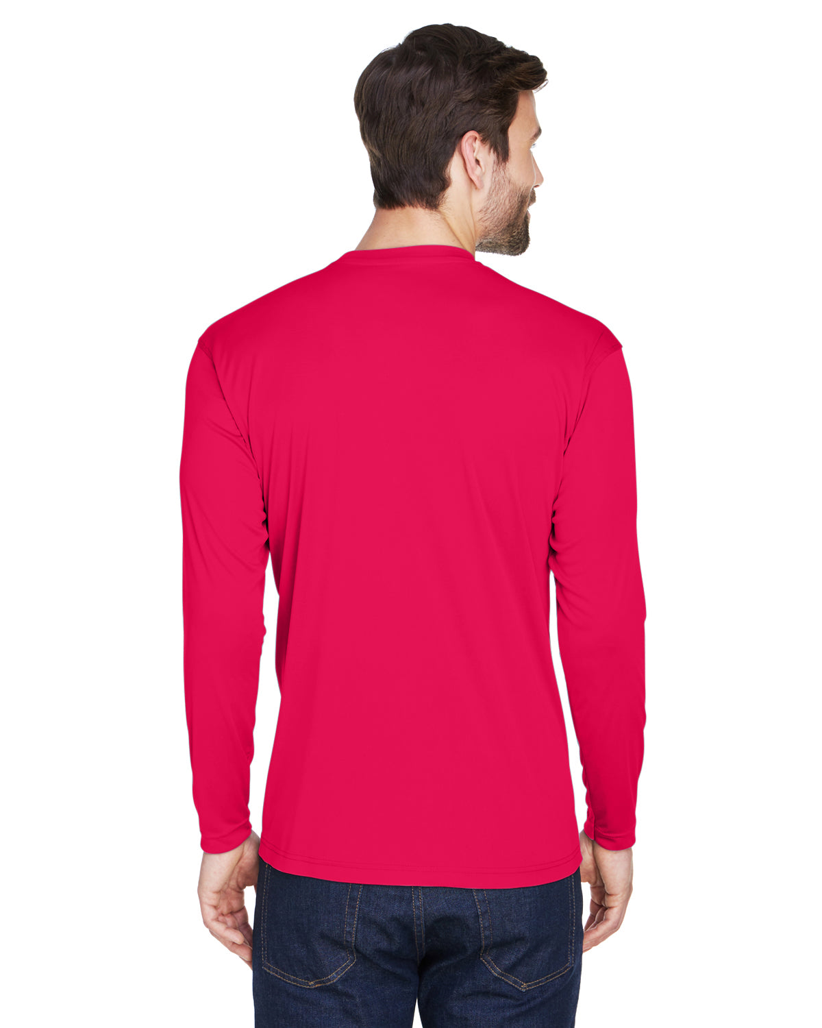 Unisex Cool & Dry Sport Long-Sleeve Performance Interlock T-Shirt - Red