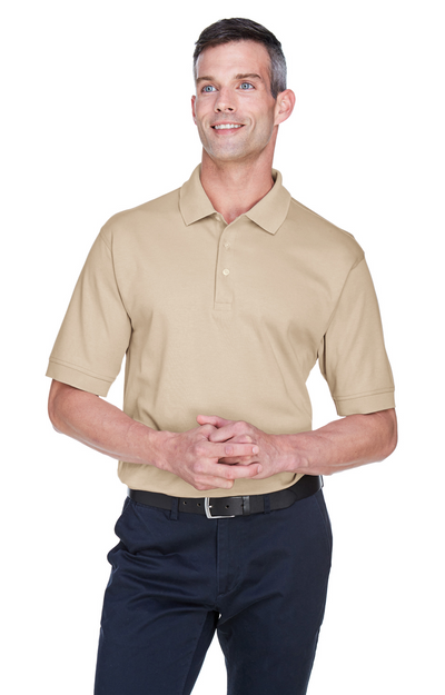 Men's Solid Perfect Pima Interlock Polo - Stone