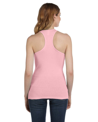 Women's Sheer Mini Rib Racerback Tank - Pink