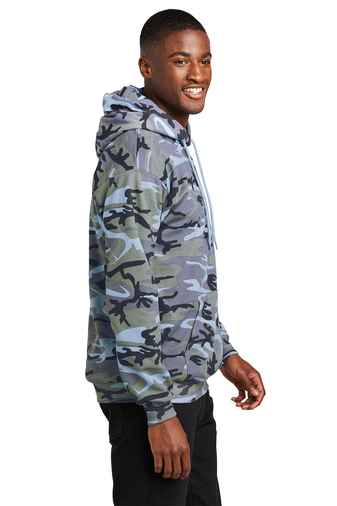 Unisex Core Fleece Camo Pullover Hoodie - Woodlnd Blue Ca