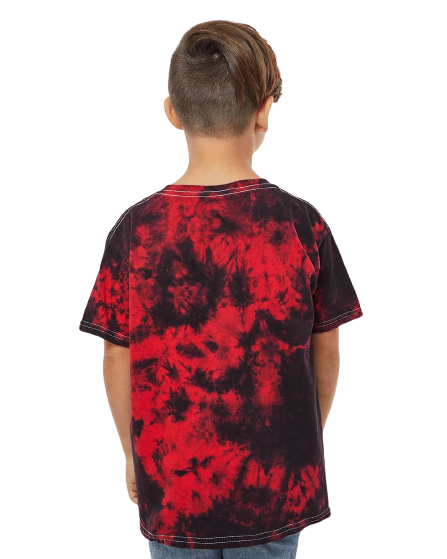 Youth Crystal Tie Dye T-Shirt - Black / Red Crystal