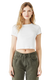 Bella + Canvas 1010J2 - Women's Micro Ribbed Baby Tee - Solid White Blend