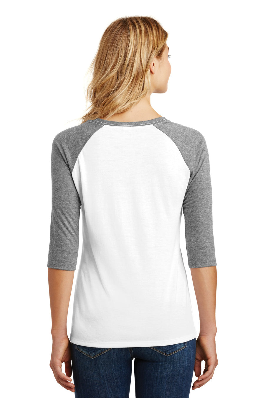 Women's Perfect Tri 3/4-Sleeve Raglan - Gray Fr / White
