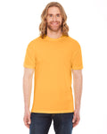 Unisex Poly-Cotton Short-Sleeve Crewneck - Heather Gold