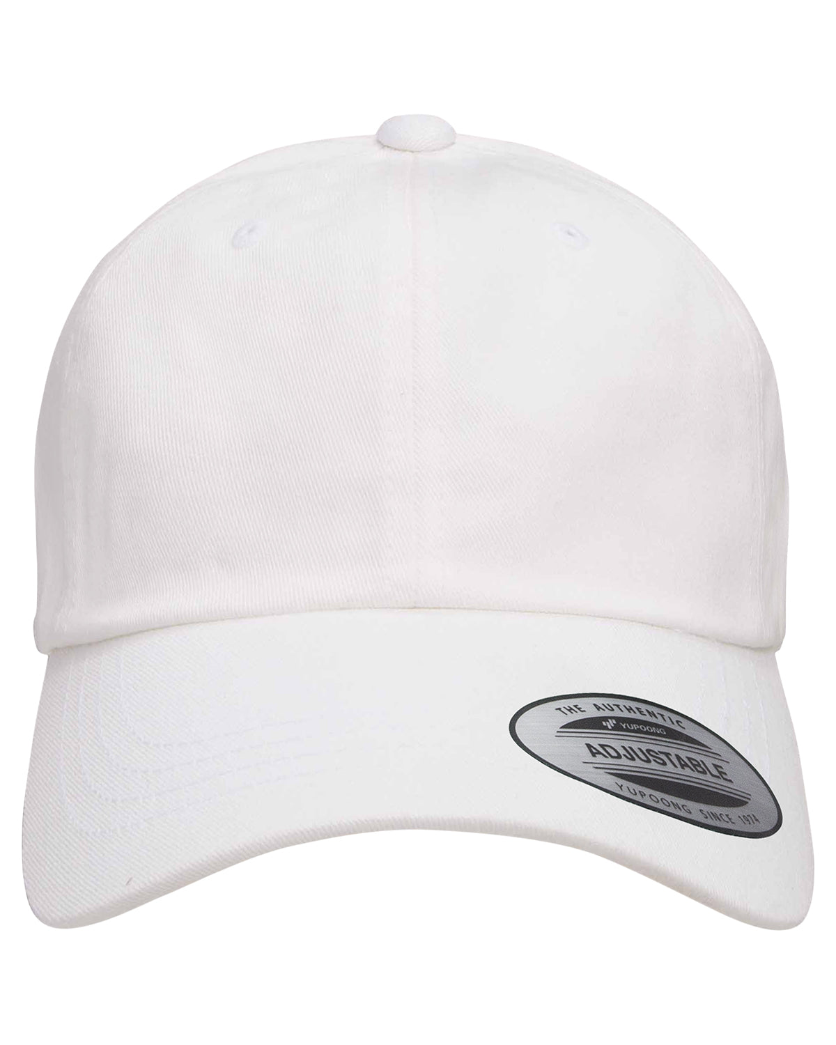 Unisex Low-Profile Cotton Twill Dad Cap - White