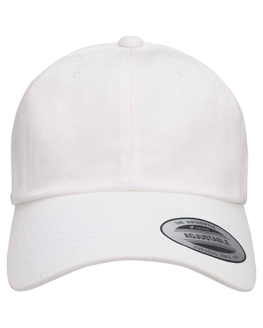 Unisex Low-Profile Cotton Twill Dad Cap - White