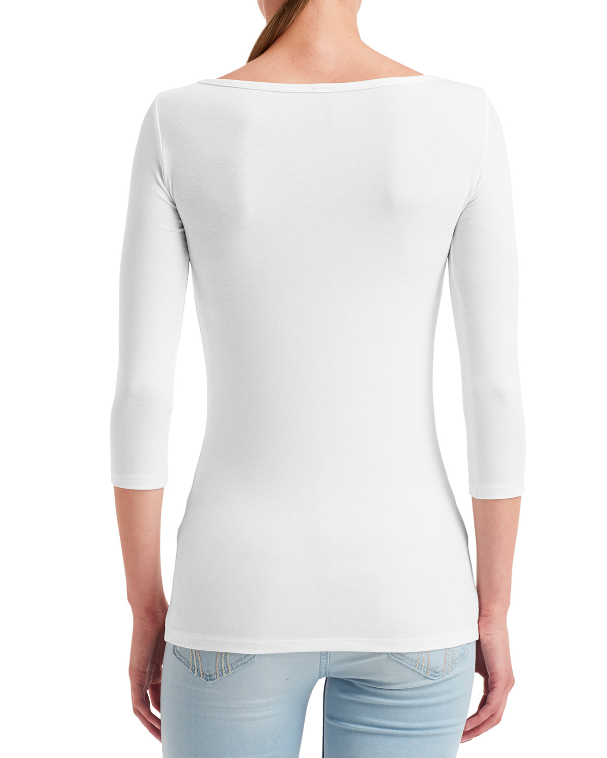 Women's Stretch 3/4 Sleeve T-Shirt - White