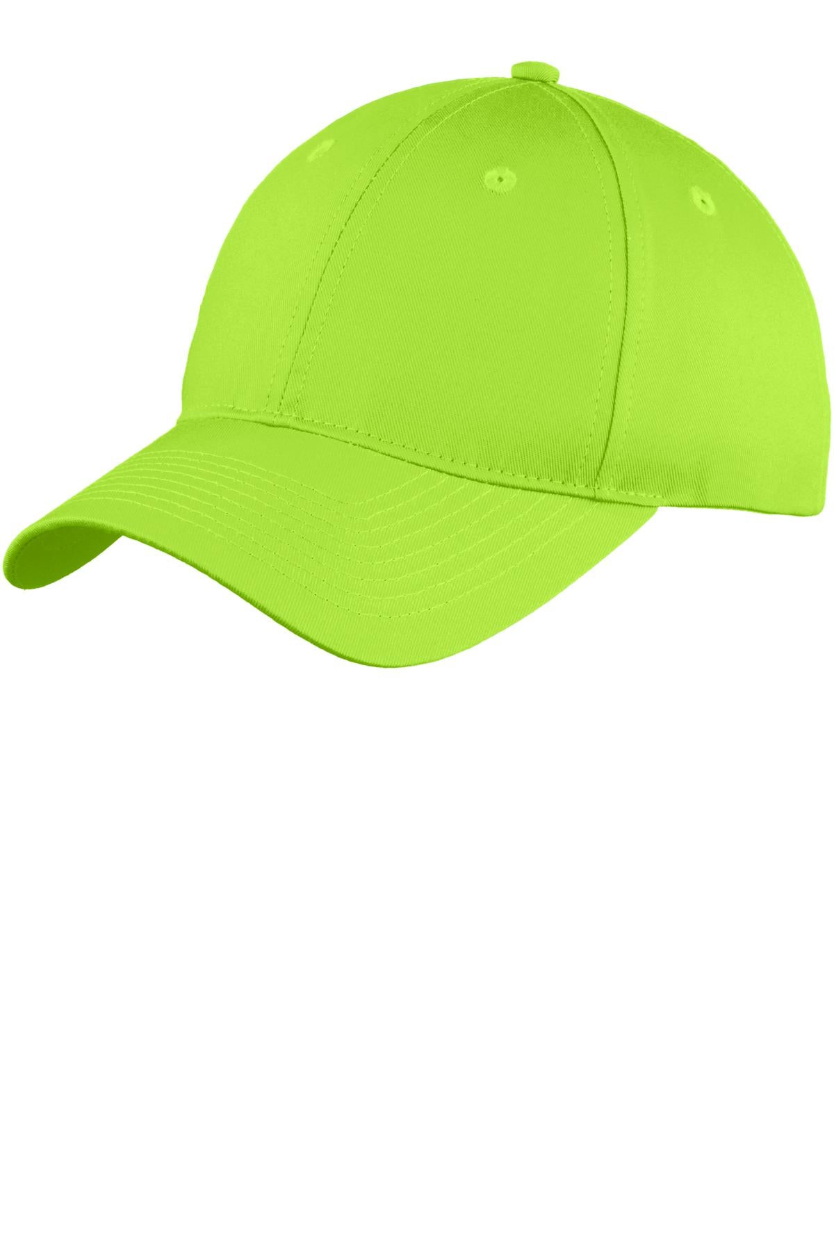 Six-Panel Unstructured Twill Cap - Lime