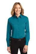 Women's Long Sleeve Easy Care Shirt - Teal Green