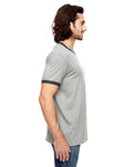 Unisex Lightweight Ringer T-Shirt - Heather Gray / Heather Dark Gray