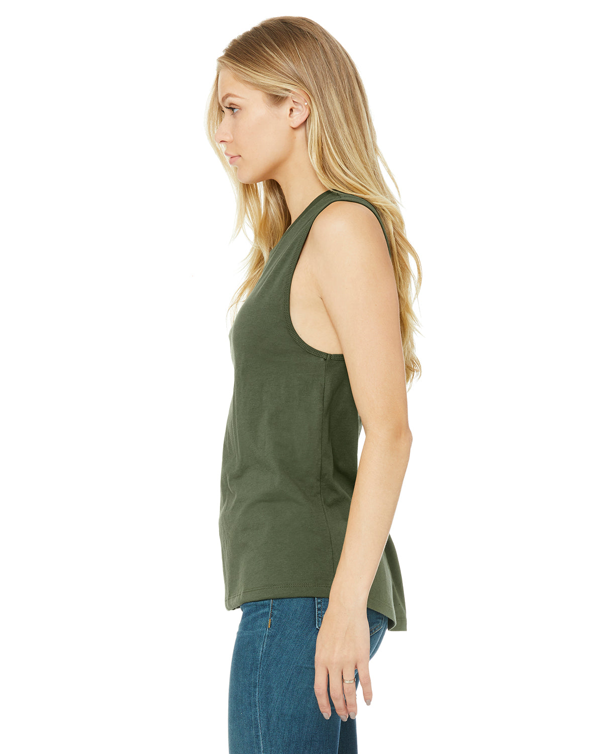 Women's Jersey Muscle Tank - Military Green