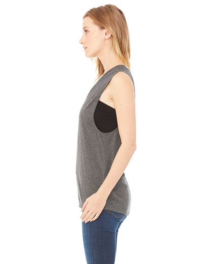 Women's Flowy Scoop Muscle Tank - Heather Dark Gray