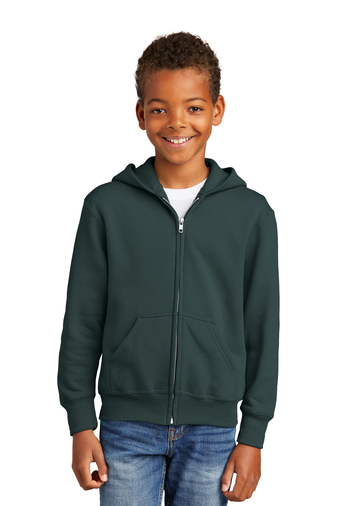 Youth Core Fleece Full-Zip Hoodie - Dark Green