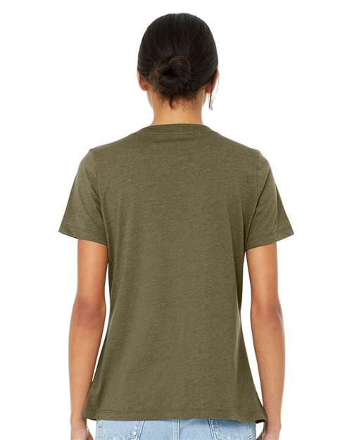 BELLA + CANVAS 6405CVC Heather Olive — on model back